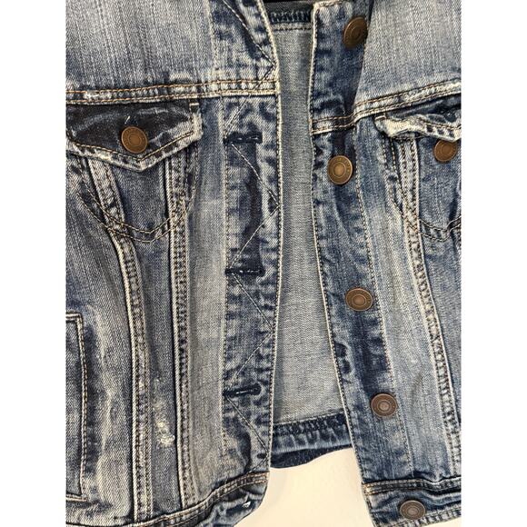 American Eagle Distressed Denim Jacket | Size Small - Picture 2 of 9